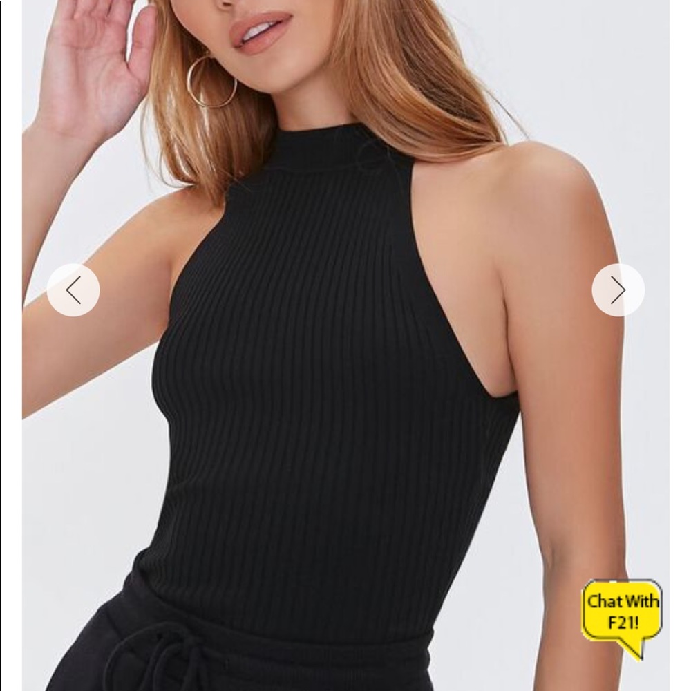 Forever 21 Sweater-Knit Racerback Top - Picture 2 of 4